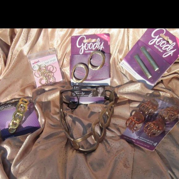 Golden Glamour Hair Accessory Set Barrettes Clips - Picture 5 of 16